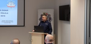 przemówienie Zastępcy Komendanta Wojewódzkiego Policji  podczas narady rocznej