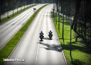 policjanci na motocyklach patrolują drogi